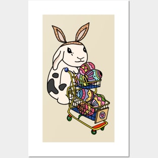 Mini Lop Rabbit Bunny Doing Groceries Shopping on Easter Celebration Posters and Art